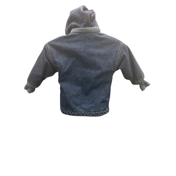 VTG 90's Gymboree Boys Sz Small denium jacket coat toggle button removable hood - Picture 4 of 4